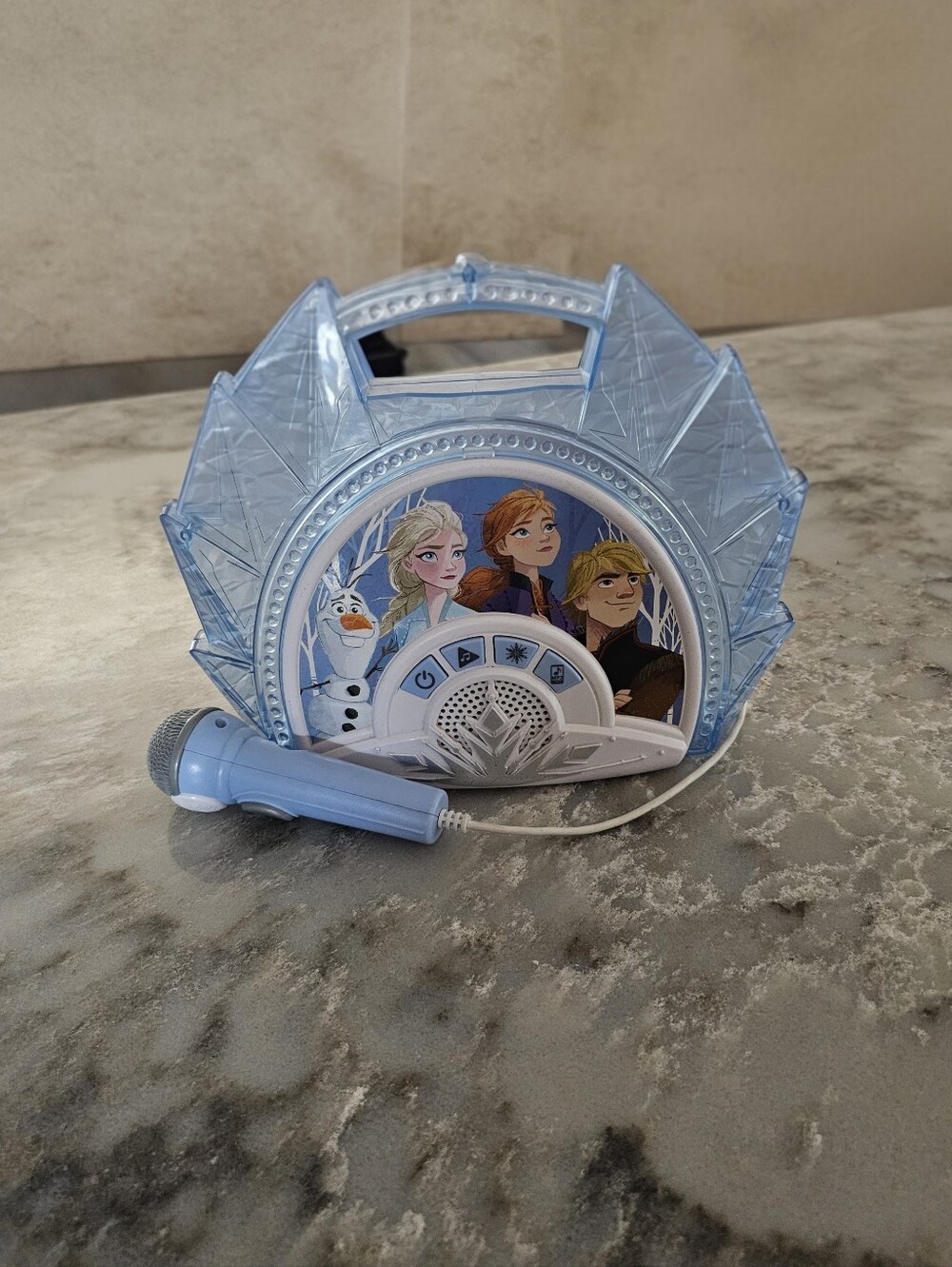 Disney Frozen 2 Sing Along Boombox FR-115 Blue Karaoke Machine Microphone WORKS